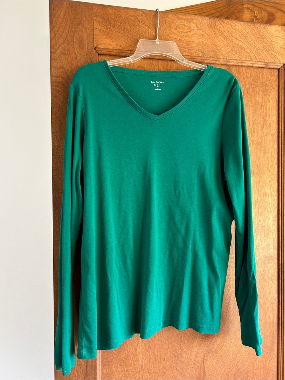 Kim Rogers Emerald V-Neck Long Sleeve Tee